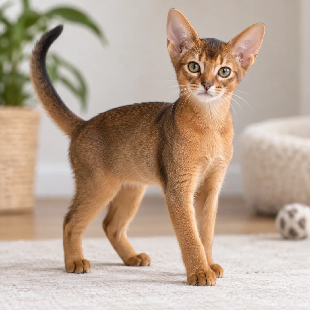 تصویر گربه نژاد آبیسینیَن (Abyssinian) در دوره بچهگربه - ویژگیهای رشد و ظاهر در دانشنامه پت همزی