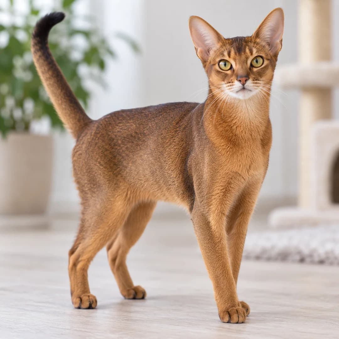 تصویر گربه نژاد آبیسینیَن (Abyssinian) در دوره بالغ و سالمند - وقار و مراقبتهای نژادی در دانشنامه پت همزی