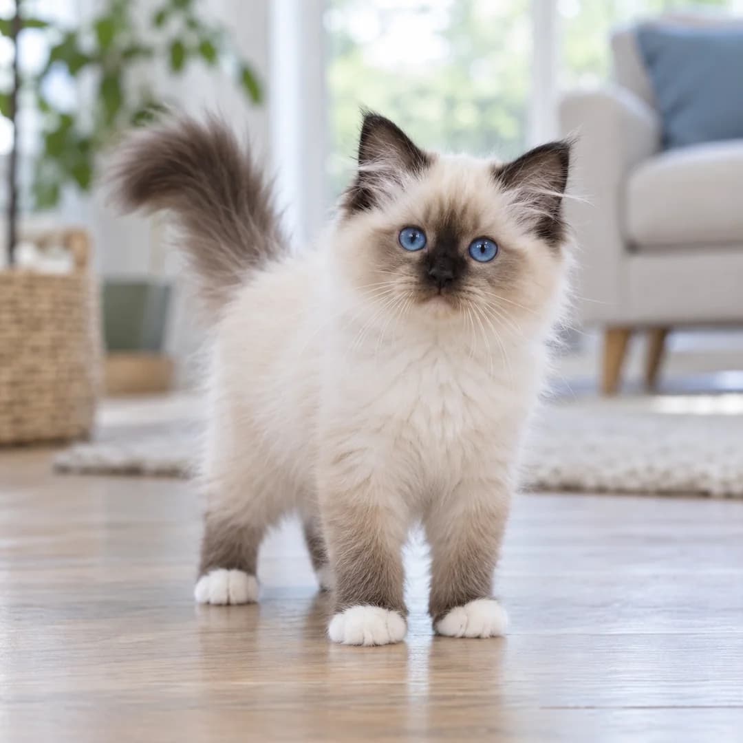 تصویر گربه نژاد بیرمن (Birman) در دوره بچهگربه - ویژگیهای رشد و ظاهر در دانشنامه پت همزی