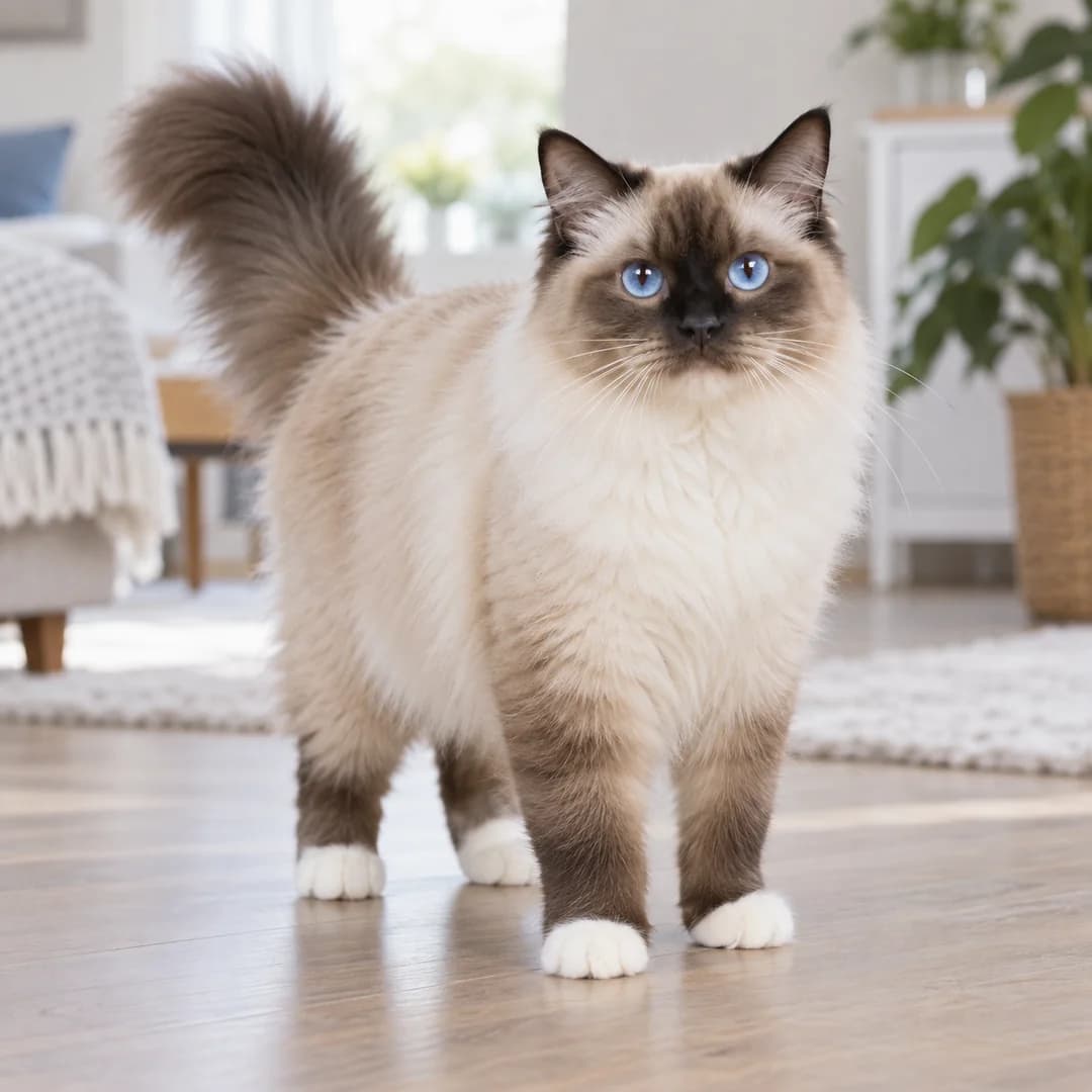 تصویر گربه نژاد بیرمن (Birman) در دوره بالغ و سالمند - وقار و مراقبتهای نژادی در دانشنامه پت همزی